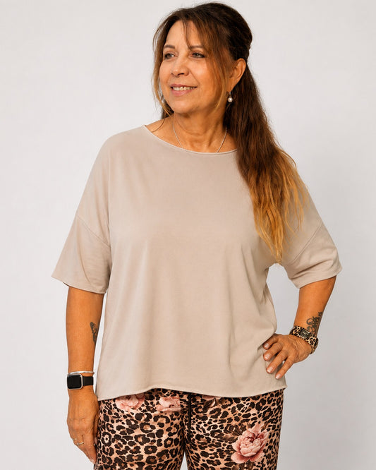 Basic T-Shirt aus Sommersweat mit Drop Shoulder
