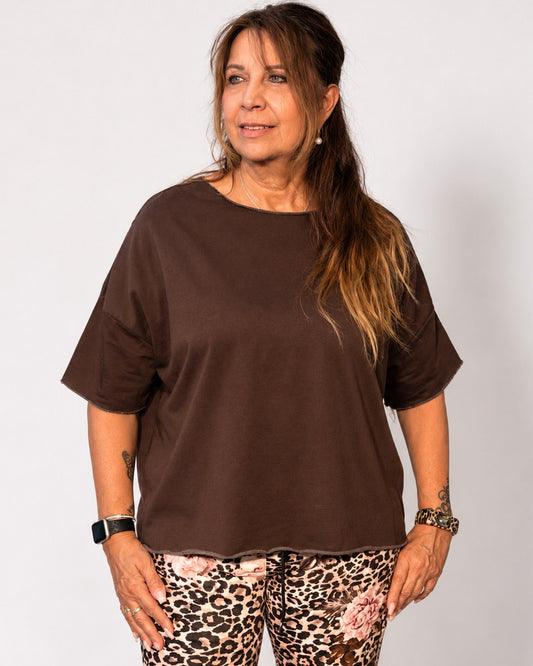 Basic T-Shirt aus Sommersweat mit Drop Shoulder