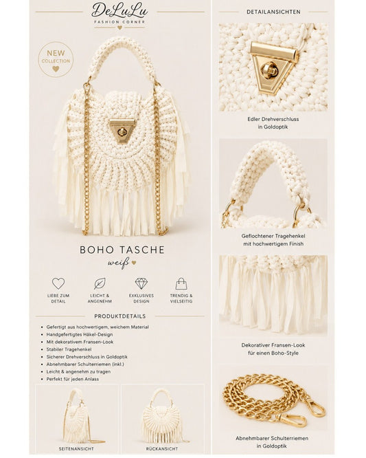 Trendige Boho Tasche mit Fransen!