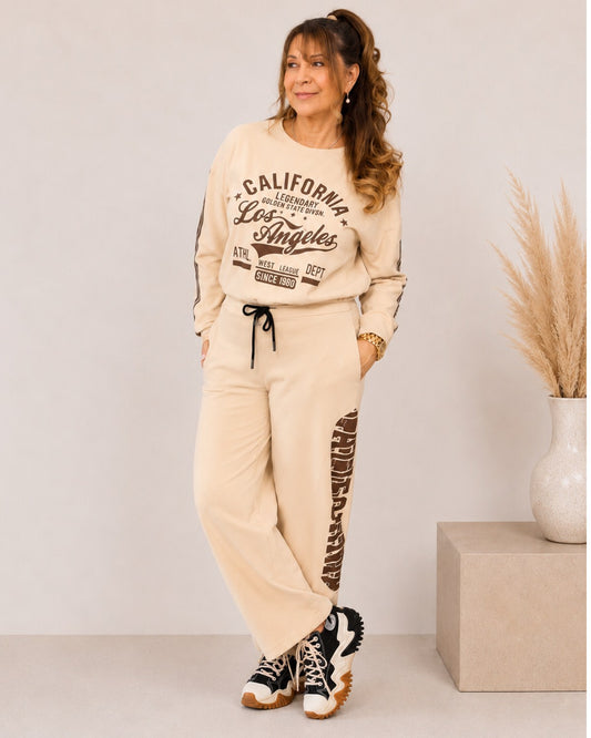 California Los Angeles Zweiteiler – Beige, Schwarz & Oliv