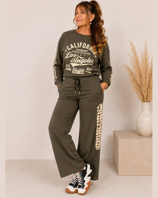 California Los Angeles Zweiteiler – Beige, Schwarz & Oliv