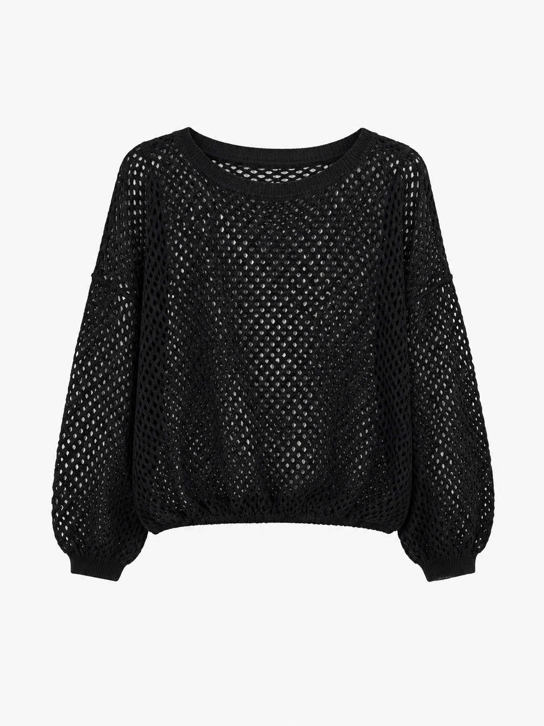 Leichter Lochstrick-Pullover mit Raglanärmeln