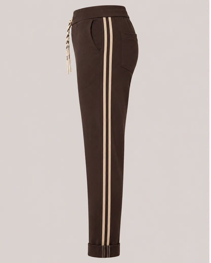 Damen Stretch-Hose mit Seitenstreifen & Kordel – One Size 38–42/44