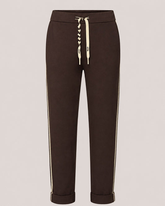 Damen Stretch-Hose mit Seitenstreifen & Kordel – One Size 38–42/44