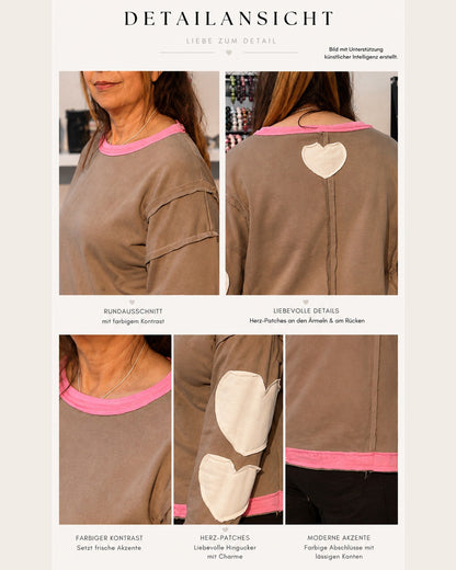 Damen Sweater mit Sterne-Patches | Made in Italy
