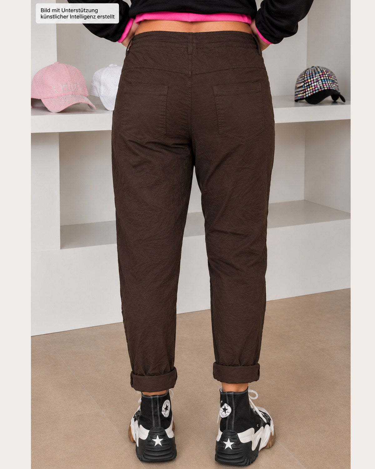Bequeme Eyecatcher Hose mit Überwurf und Knopfleiste