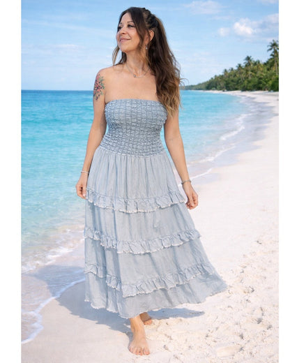 Jeans Kleid blau strand