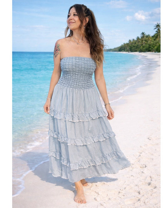 Jeans Kleid blau strand