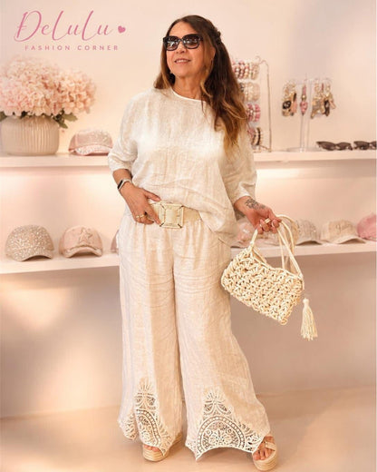 Leinenhose Boho Lace – Made in Italy
