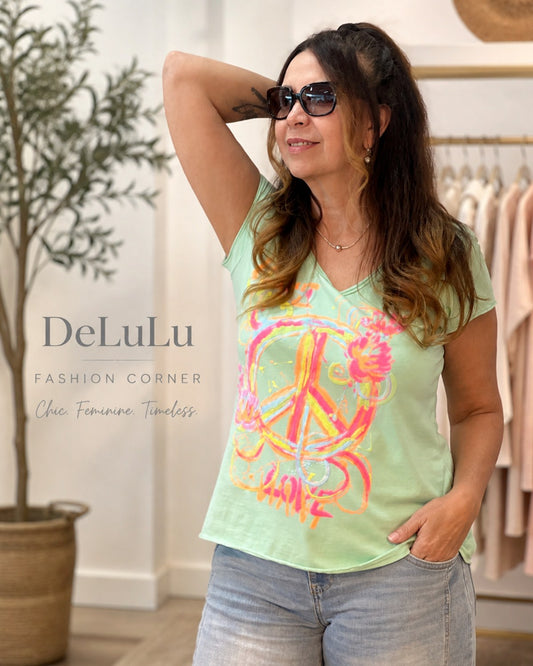 Peace Shirt „LOVE“ – Neon Print