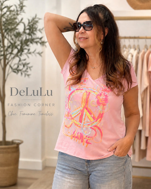 Peace Shirt „LOVE“ – Neon Print