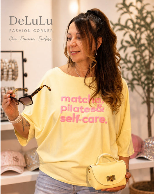 Oversize T-Shirt „Matcha, Pilates & Self-Care“