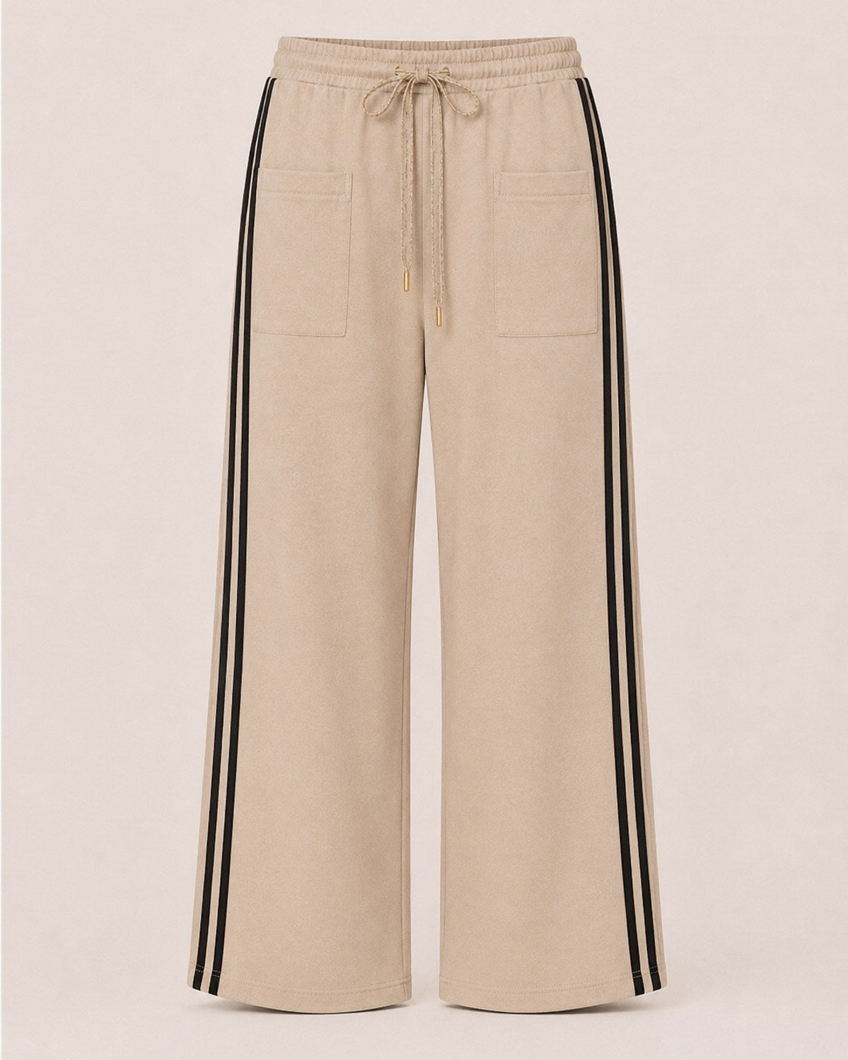Damen-Zweiteiler Beverly Hills in Beige mit weiter Hose