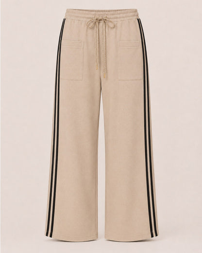 Damen-Zweiteiler Beverly Hills in Beige mit weiter Hose