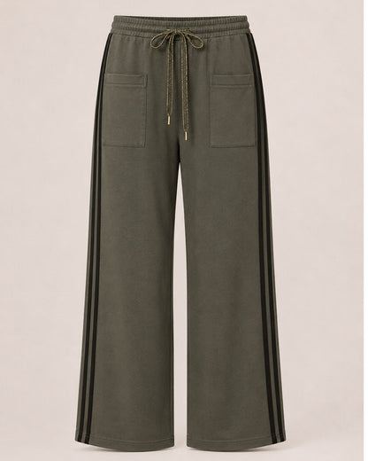 Damen-Zweiteiler Beverly Hills in Beige mit weiter Hose