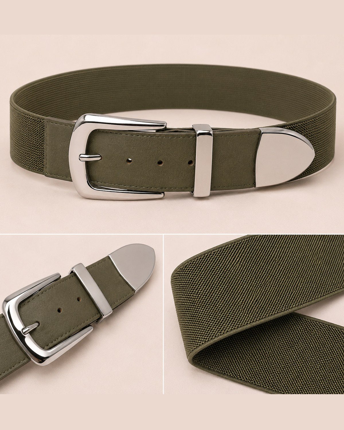 Stretchgürtel mit großer Schnalle – stylisches Fashion-Accessoire