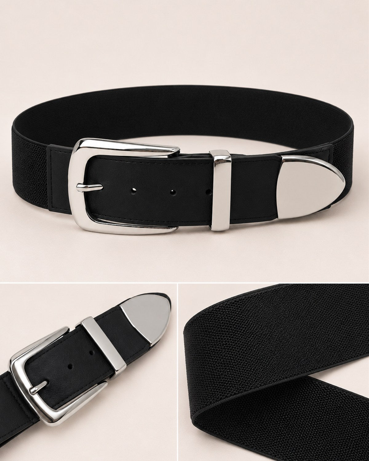 Stretchgürtel mit großer Schnalle – stylisches Fashion-Accessoire