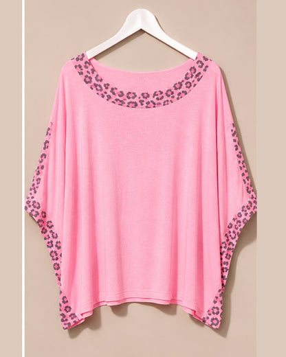 Kastiges Cropped T-Shirt mit Leo Print