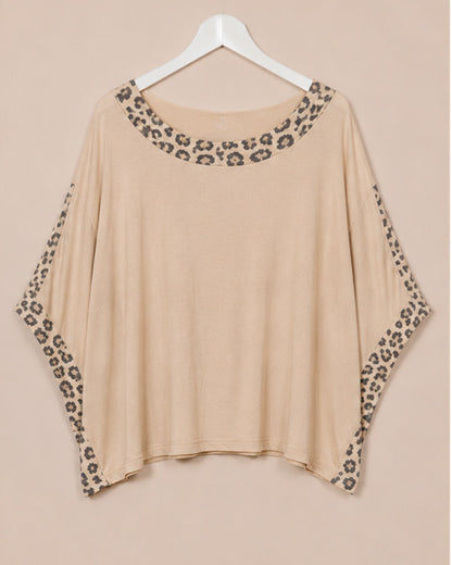 Kastiges Cropped T-Shirt mit Leo Print