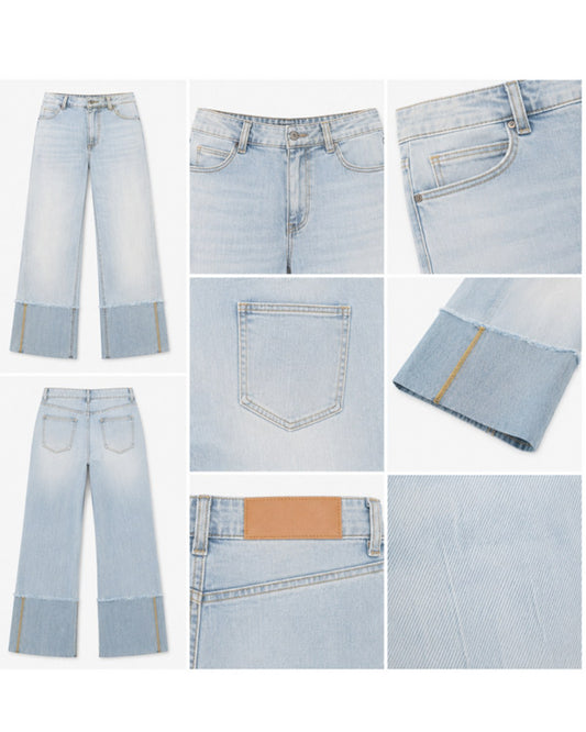 Jeans mit breitem Umschlag