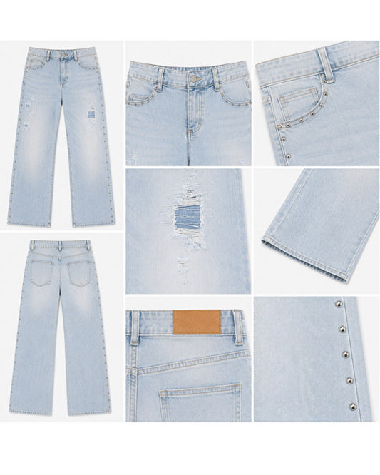 Jeans mit Nieten und Patches